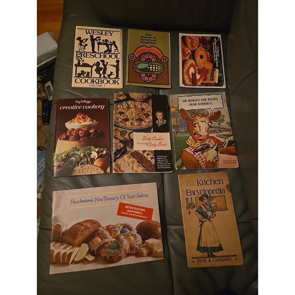 Lot Of 8 Vtg Recipe CookBooks Recipe Books 1911